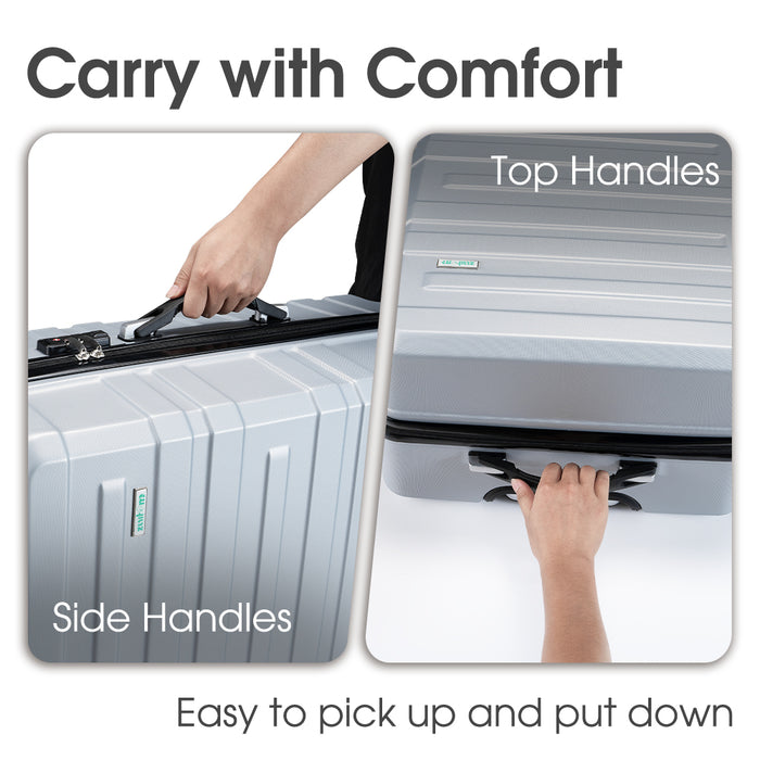 28" Luggage Suitcase Trolley Set Travel Tsa Lock Storage Hard Case Silver