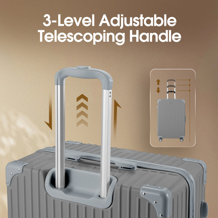 Luggage Suitcase 28" Trolley Set Travel Tsa Lock Storage Hard Case Grey