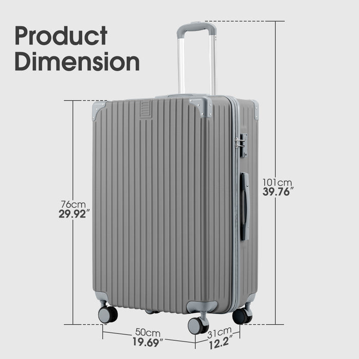 Luggage Suitcase 28" Trolley Set Travel Tsa Lock Storage Hard Case Grey