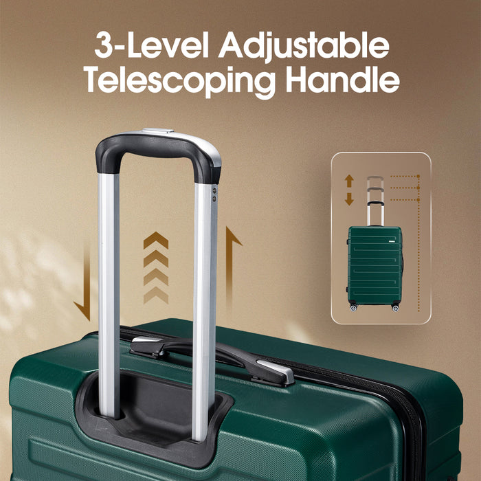 3Pcs Luggage Suitcase Trolley Set Travel Tsa Lock Storage Hard Case Green