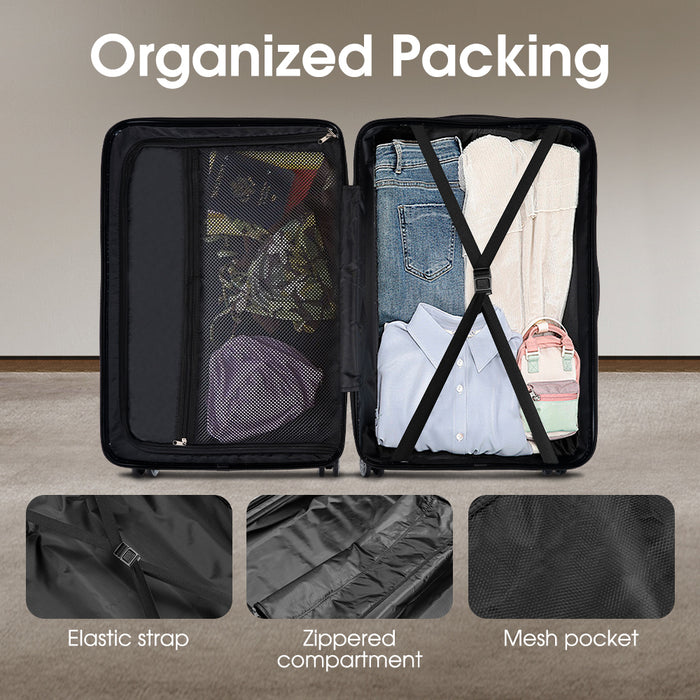 3Pcs Luggage Suitcase Trolley Set Travel Tsa Lock Storage Hard Case Green