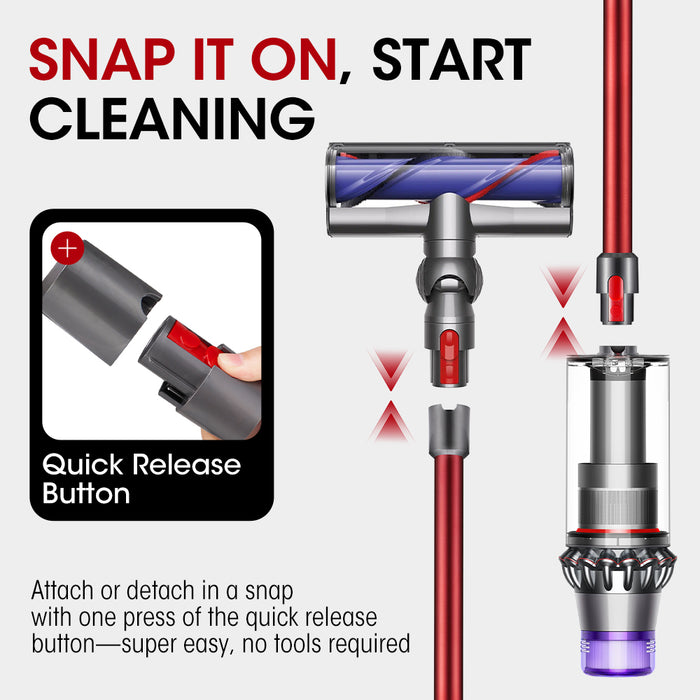 Replacement Wand For Dyson Stick Extension Tube V7 V8 V10 V11 V15 Red