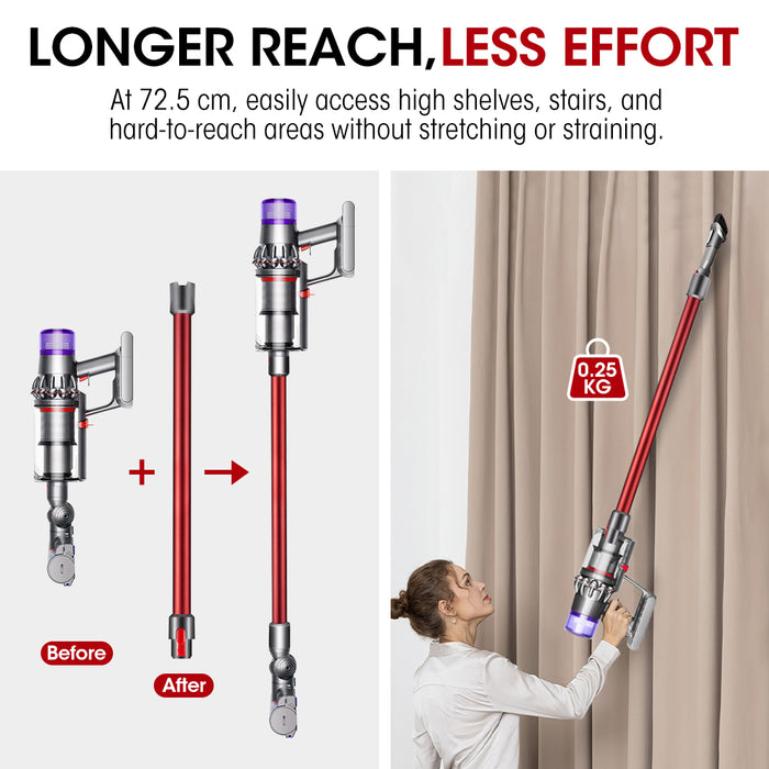 Replacement Wand For Dyson Stick Extension Tube V7 V8 V10 V11 V15 Red