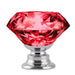 10 Pcs 40mm Red Diamond Shape Glass Door Knob Drawer