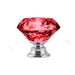 10 Pcs 40mm Red Diamond Shape Glass Door Knob Drawer