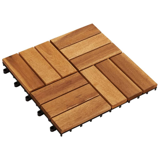 10 Pcs Acacia Decking Tiles 30 x Cm Aopnp