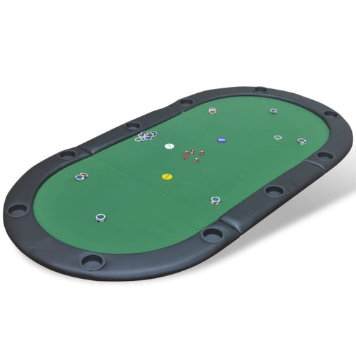 10-player Foldable Poker Tabletop Green Nbotp