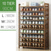 10 Tier Tower Bamboo Wooden Shoe Rack Corner Shelf Stand