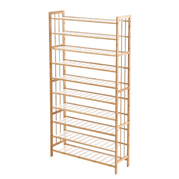 10 Tiers 80cm Wide Bamboo Shoe Rack Storage Wooden