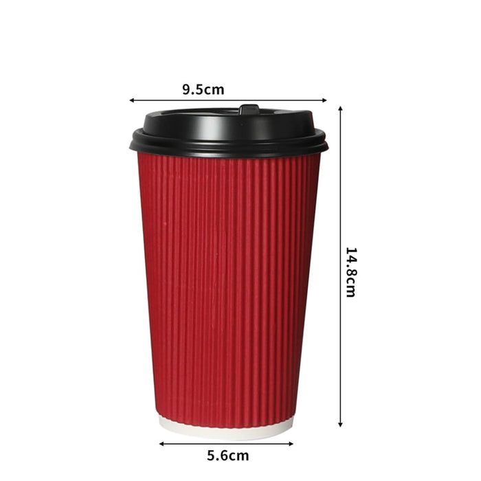 100 Pcs 16oz Disposable Takeaway Coffee Paper Cups Triple