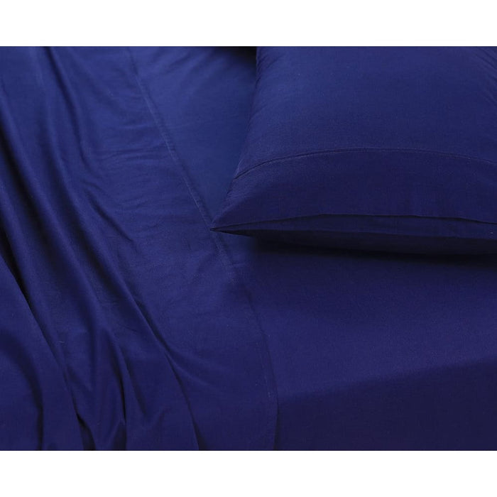 100% Egyptian Cotton Vintage Washed 500tc Navy Blue Queen