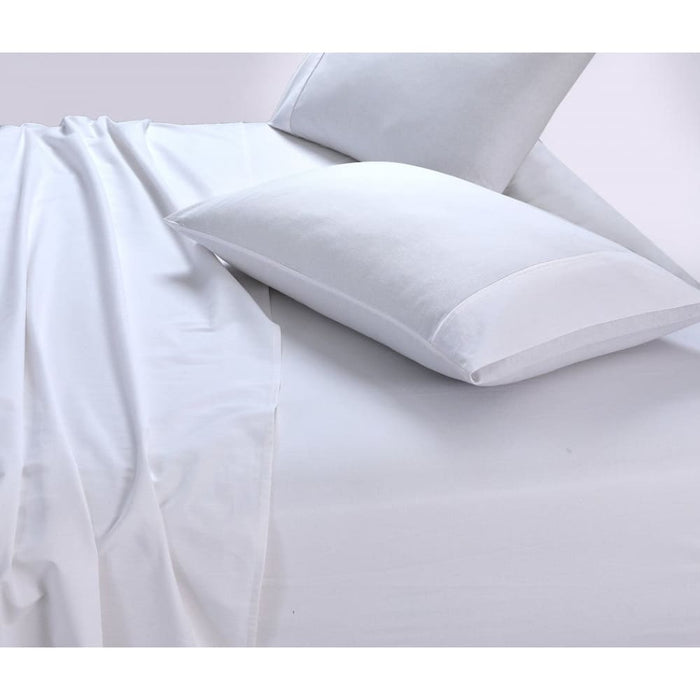 100% Egyptian Cotton Vintage Washed 500tc White Queen Bed