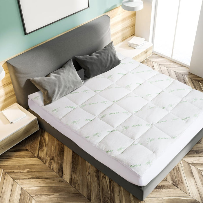 1000gsm Luxury Bamboo Covered Mattress Topper Ball Fibre