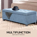 102cm Light Grey Storage Ottoman Stool Fabric