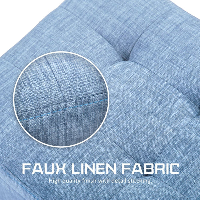 102cm Light Grey Storage Ottoman Stool Fabric