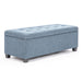 102cm Light Grey Storage Ottoman Stool Fabric