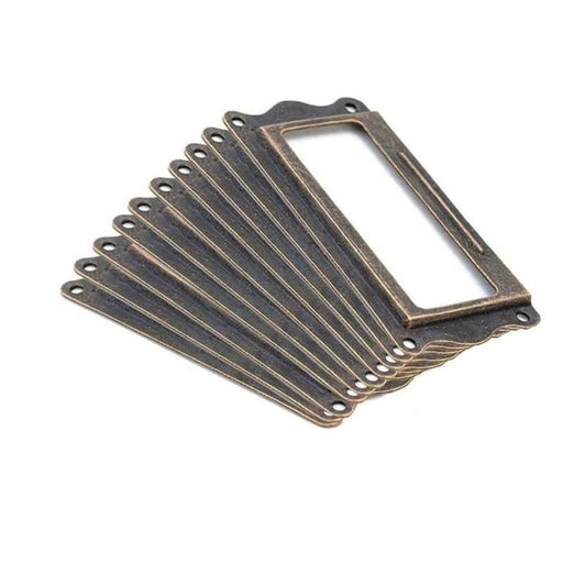 10pcs Antique Brass Handle 64*32mm Label Pull Frame Name