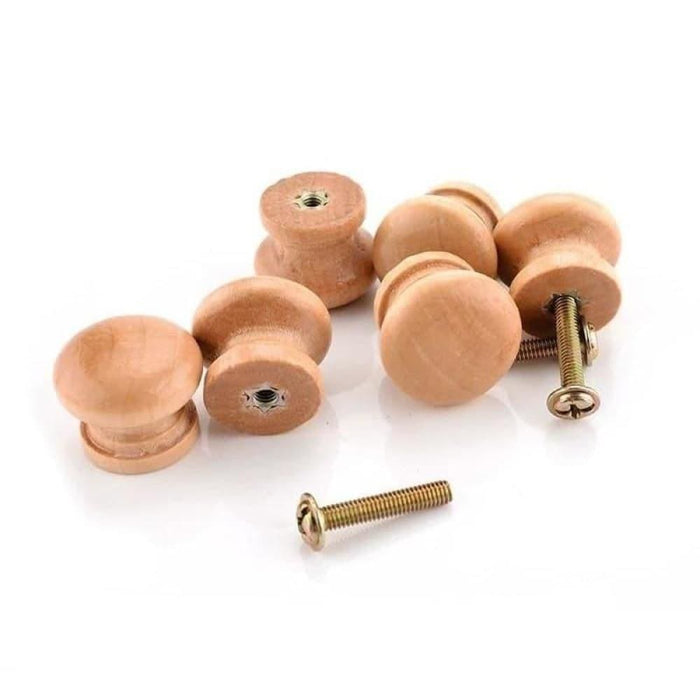10pcs Handles 2.5x2cm Natural Wooden Cabinet Drawer Wardrobe