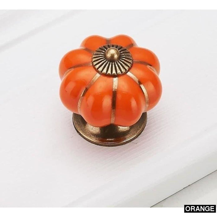 10pcs Pumpkin Ceramic Handles 40mm Drawer Knobs Cupboard