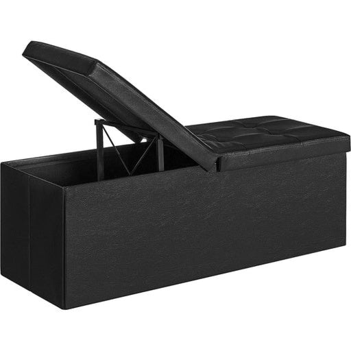 110cm Folding Storage Ottoman Bench With Flipping Lid