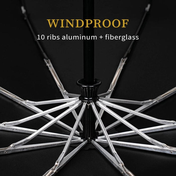 114cm Windproof Rain Umbrella with Wooden Handle