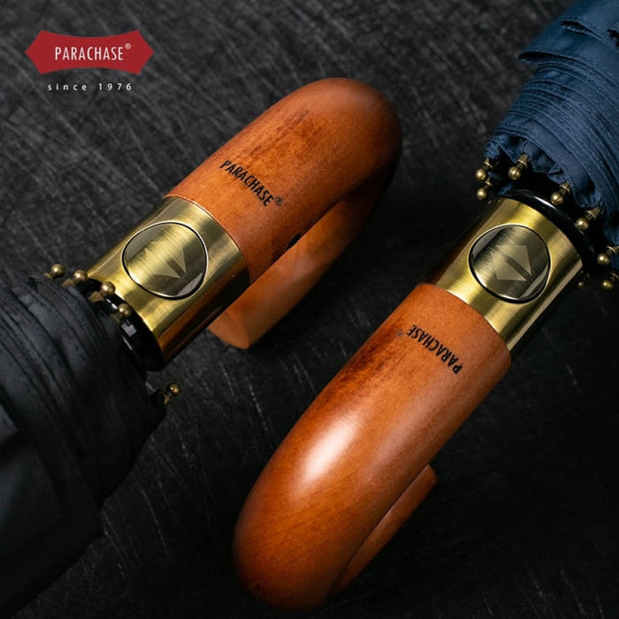 114cm Windproof Rain Umbrella with Wooden Handle