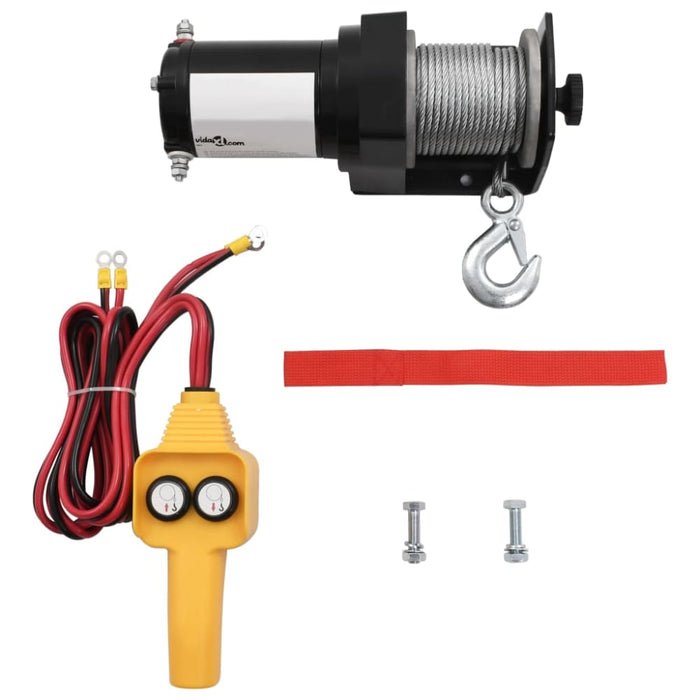 12 v Electric Winch 907 Kg Wire Remote Control Xobxxk