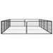 12-panel Dog Playpen Black 100x50 Cm Powder-coated Steel