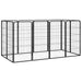 12-panel Dog Playpen Black 50x100 Cm Powder-coated Steel