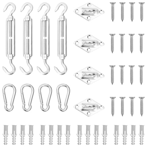 12 Piece Sunshade Sail Accessory Set Stainless Steel Tobxao
