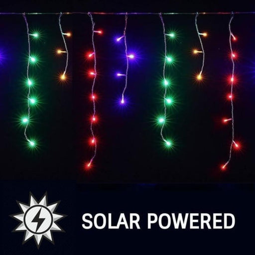 1200 Led Solar Powered Icicle Lights Multicolour 8 Modes