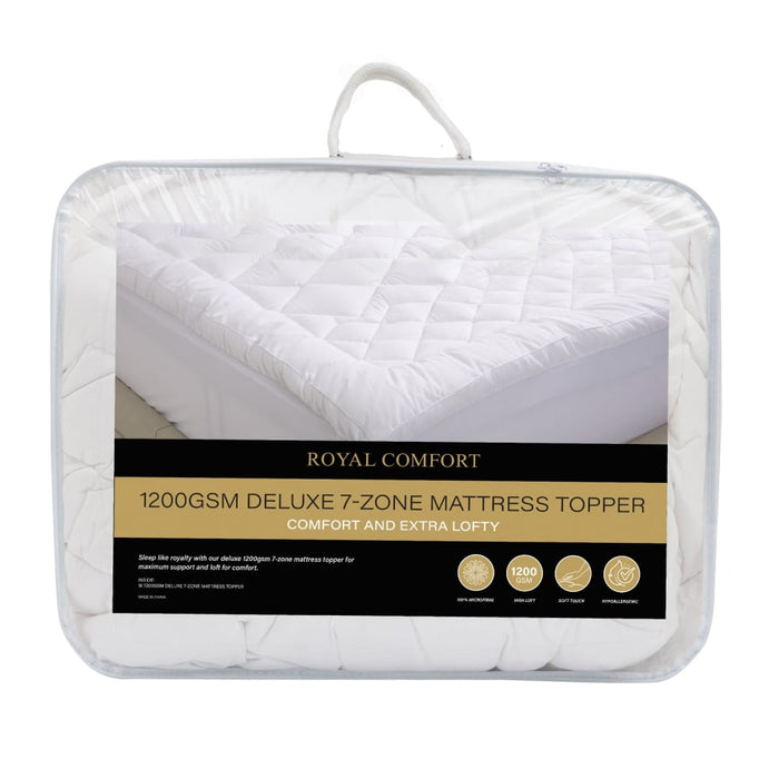 1200gsm Deluxe 7-zone Mattress Topper Luxury Gusset