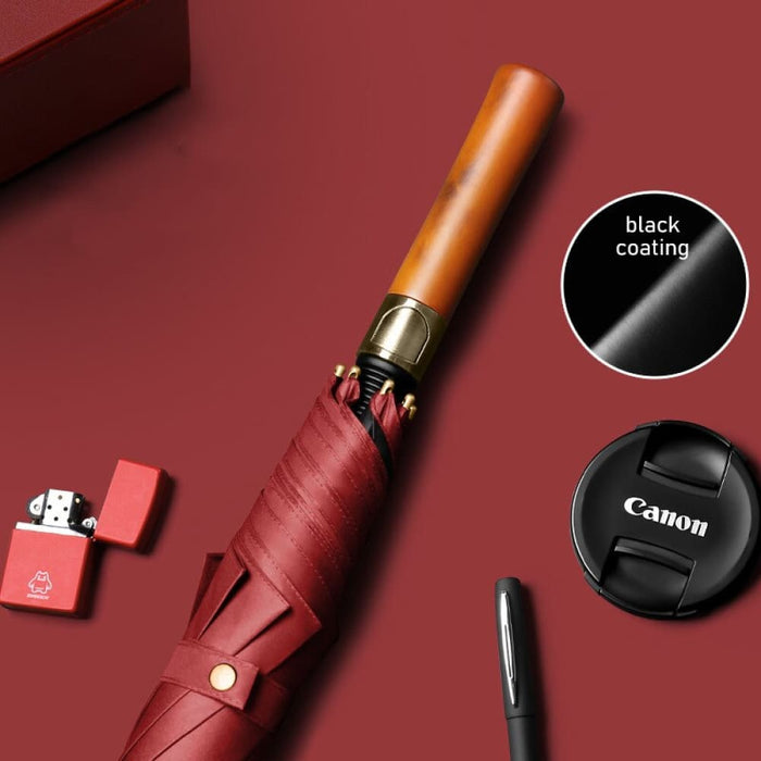122cm Semi-auto Wooden Handle Long Umbrella
