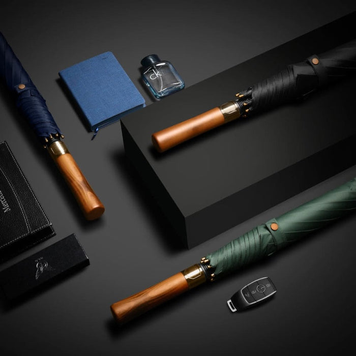 122cm Semi-auto Wooden Handle Long Umbrella