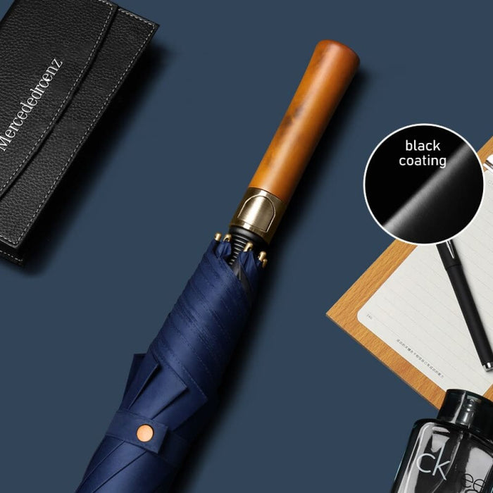 122cm Semi-auto Wooden Handle Long Umbrella