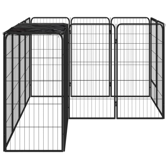 14 - panel Dog Playpen Black 50x100 Cm Powder - coated