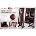 146cm Walnut Mirror Jewellery Cabinet Storage Organiser Luvo