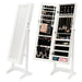 146cm White Mirror Jewellery Cabinet Storage Organiser Luvo