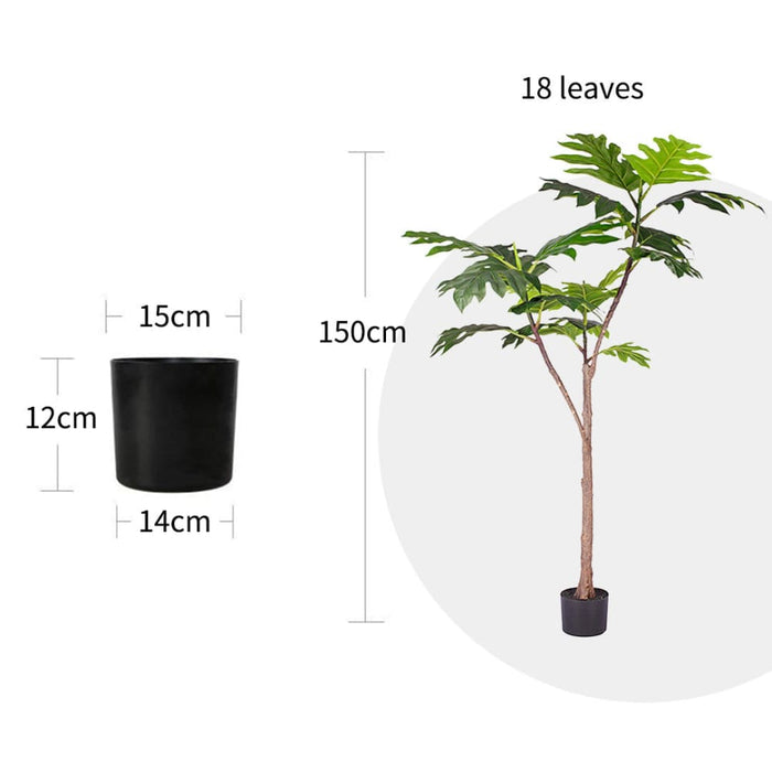 150cm Artificial Natural Green Split-leaf Philodendron Tree