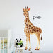 150cm Giraffe With Green Leaves Wall Stickers