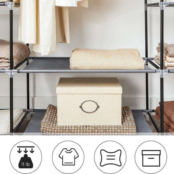 150cm Portable Closet Organizer Wardrobe With Shelves