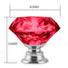 16 Pcs Red Crystal Knobs Diamond 40mm Diameter Door Cabinet