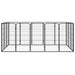 16-panel Dog Playpen Black 50x100 Cm Powder-coated Steel