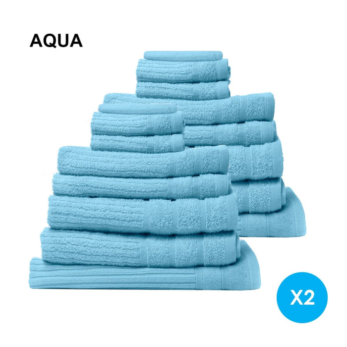 16 Piece Egyptian Cotton Eden Towel Set 600gsm Luxurious 