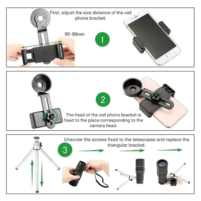 16x52 Dual Focus Monocular Telescope with Upgrade Handheld