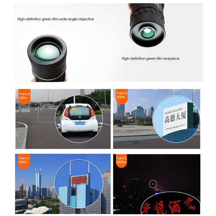 16x52 Dual Focus Monocular Telescope with Upgrade Handheld