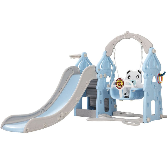 170cm Slide and Swing Set Playground Basketball Hoop Ring