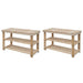 2-in-1 Shoe Rack with Bench Top 2 Pcs Solid Wood Xilbab