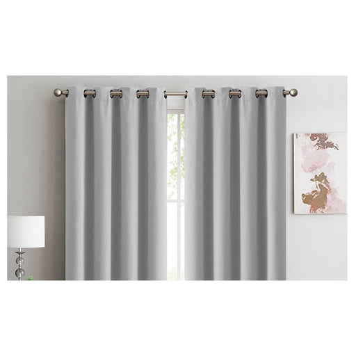 2 x 100% Blockout Curtains Panels 3 Layers Eyelet Grey