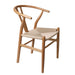 Set of 2 Dining Chairs Rattan Seat Side Chair Kitchen Wood